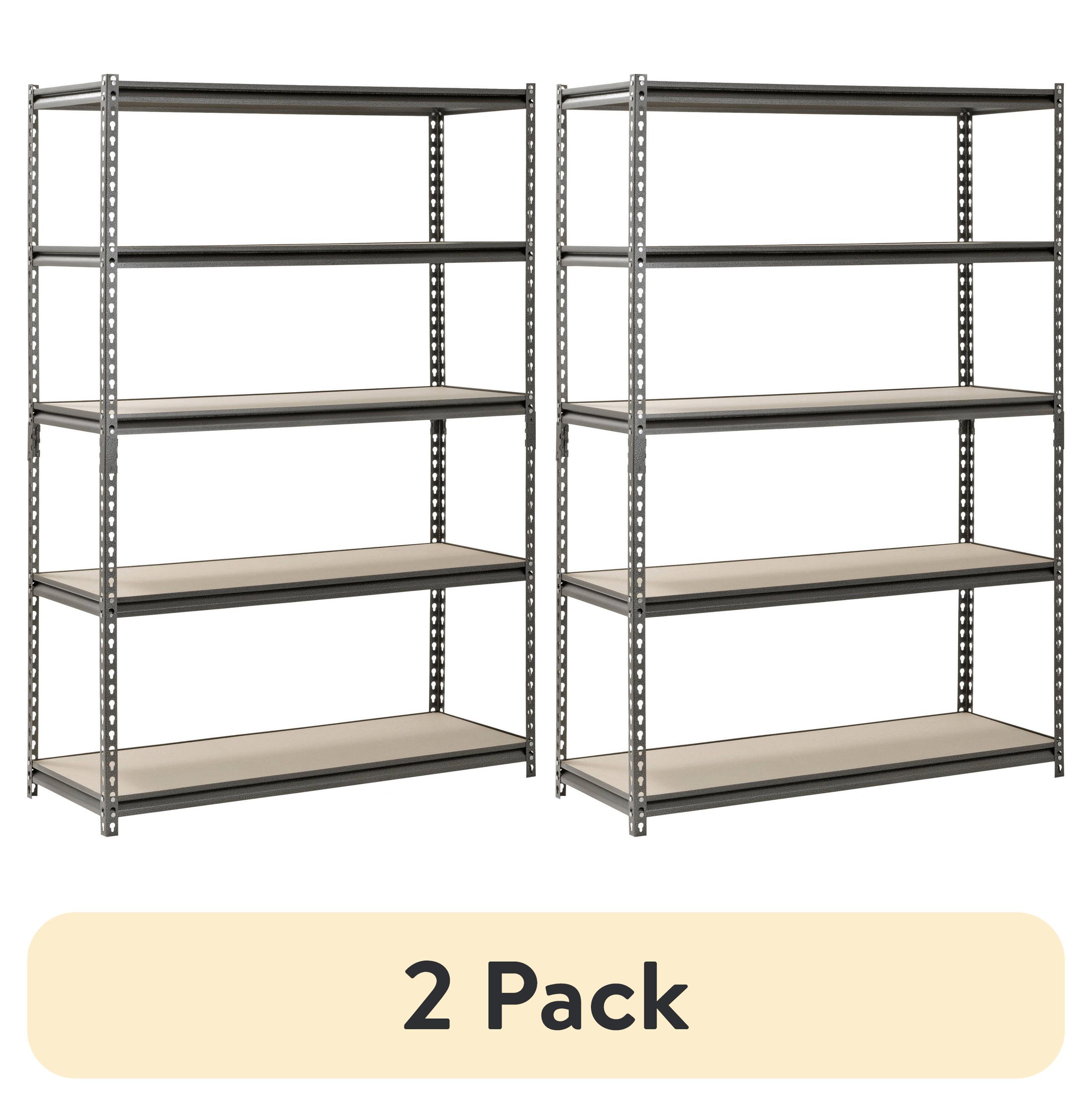 Muscle Rack 5- Shelf Metal Garage Storage Shelving Unit In Sliver Vein (48"W x 24"D x 72"H