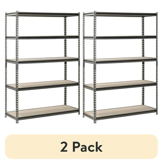Muscle Rack 5- Shelf Metal Garage Storage Shelving Unit In Sliver Vein (48"W x 24"D x 72"H