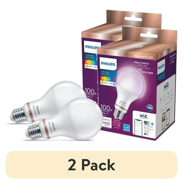 Philips Ultra Definition LED 100-Watt A21 Light Bulb, Frosted Soft White, Dimmable, E26 Medium Base (2-Pack)