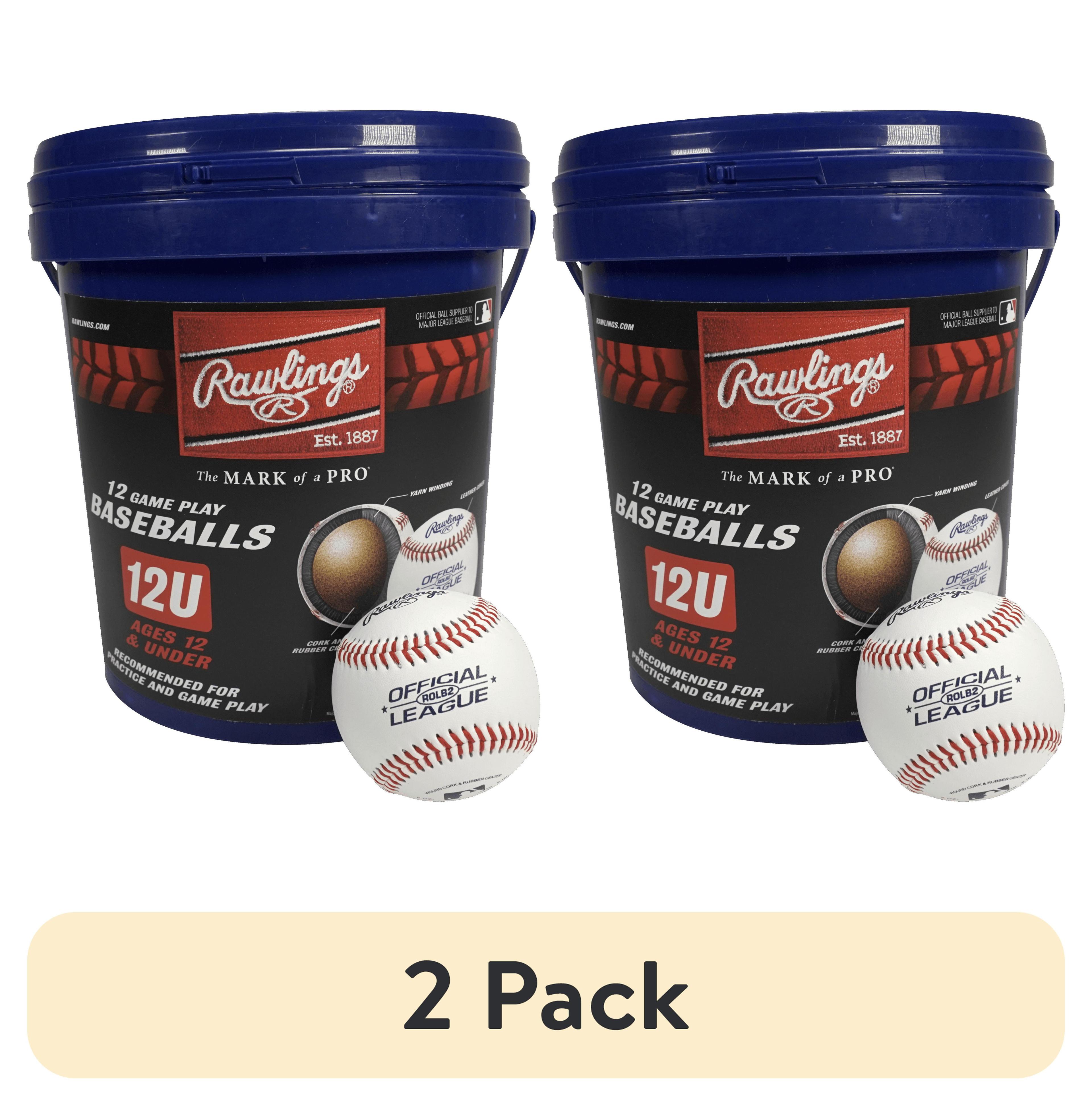 Rawlings ROLB2 12U Official League Youth Practice Baseball Bucket, 12 Count