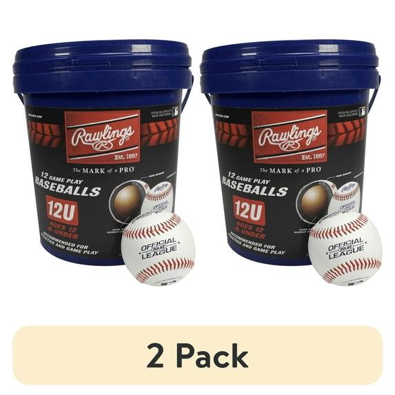 Rawlings ROLB2 12U Official League Youth Practice Baseball Bucket, 12 Count