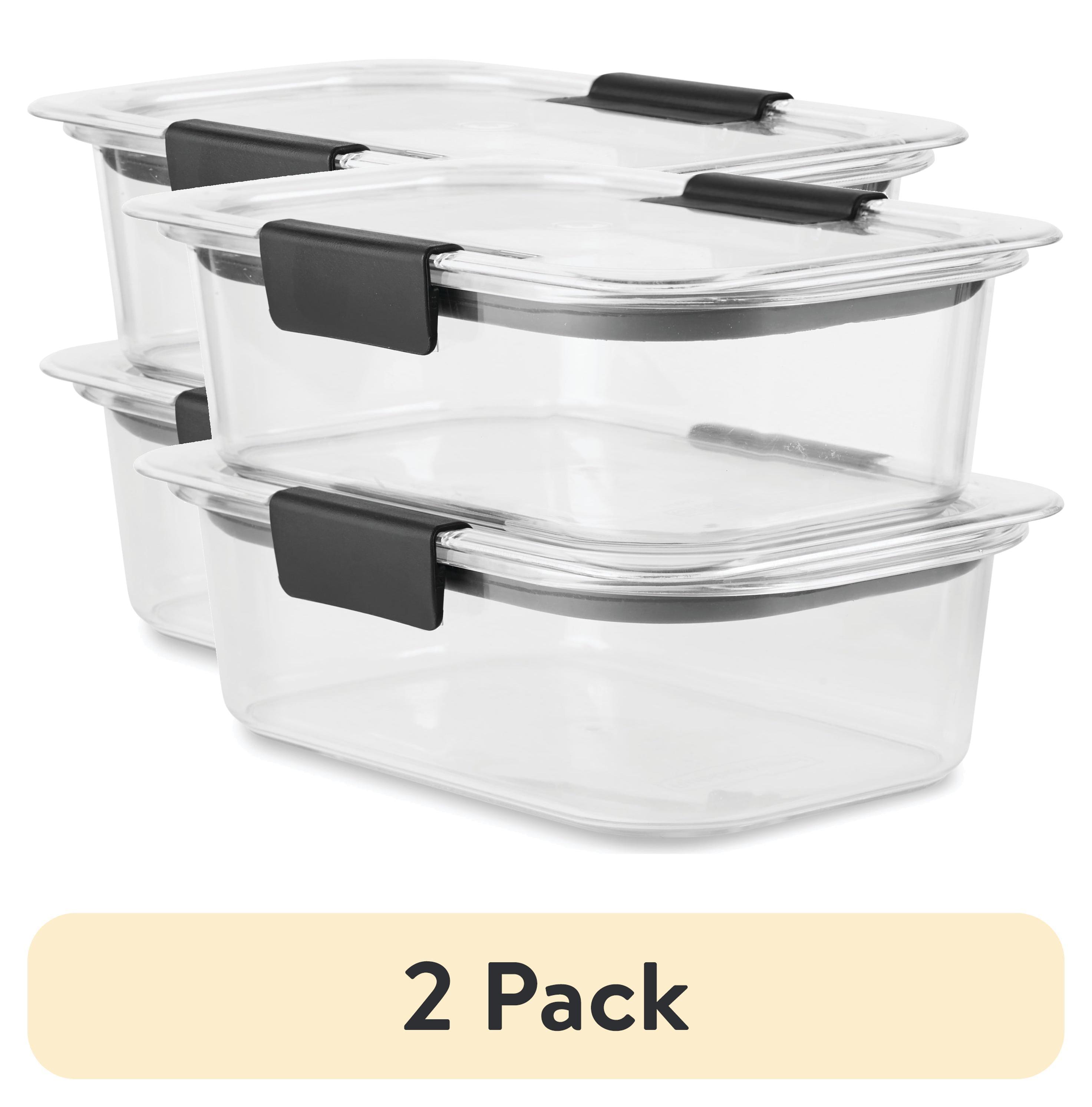 Rubbermaid 1.3 cup 2pk Brillance Food Storage Container: Clear Plastic, Freezer & Microwave Safe, Dishwasher Safe, Lunch & Snack