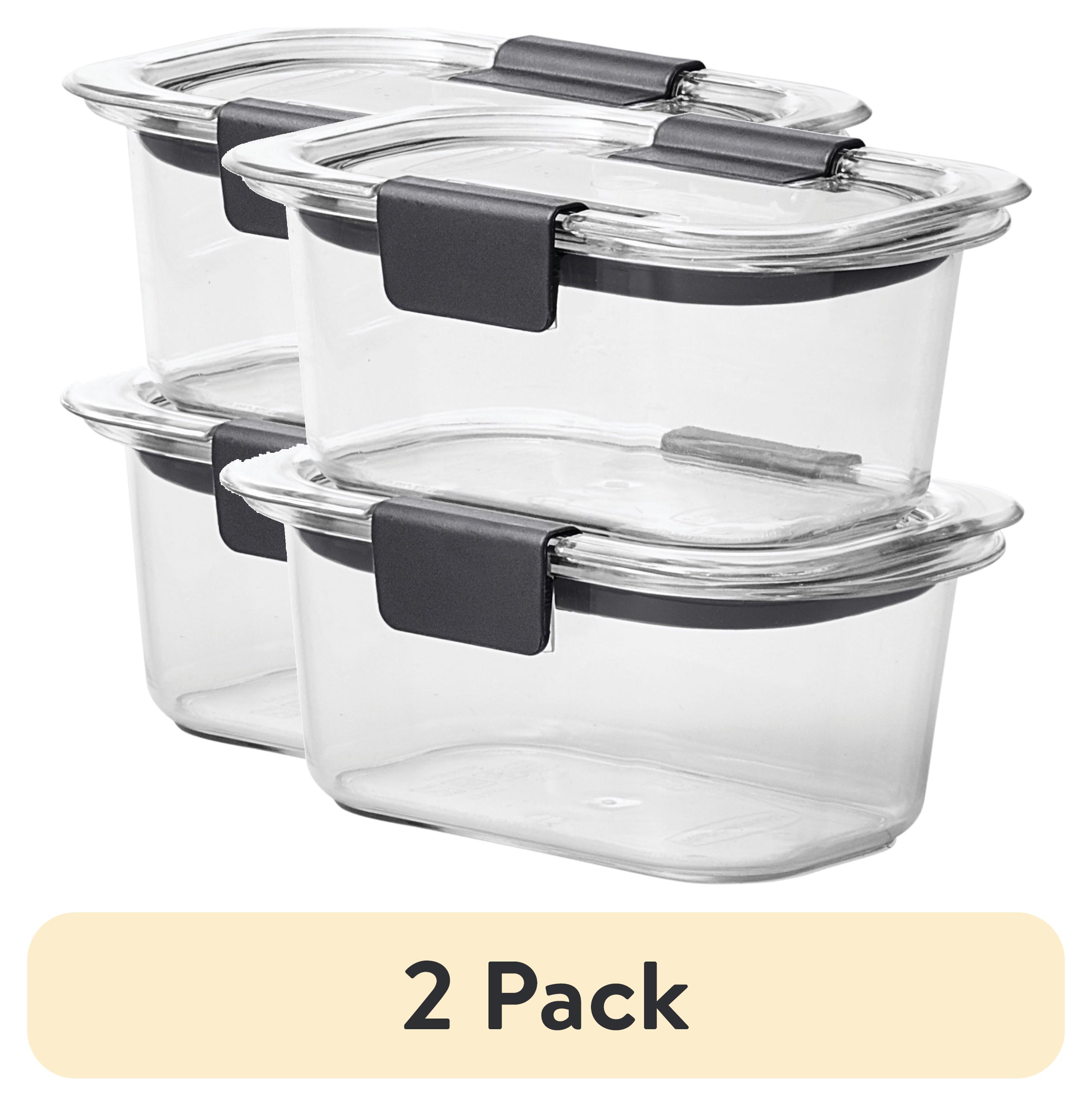 Rubbermaid 1.3 cup 2pk Brillance Food Storage Container: Clear Plastic, Freezer & Microwave Safe, Dishwasher Safe, Lunch & Snack