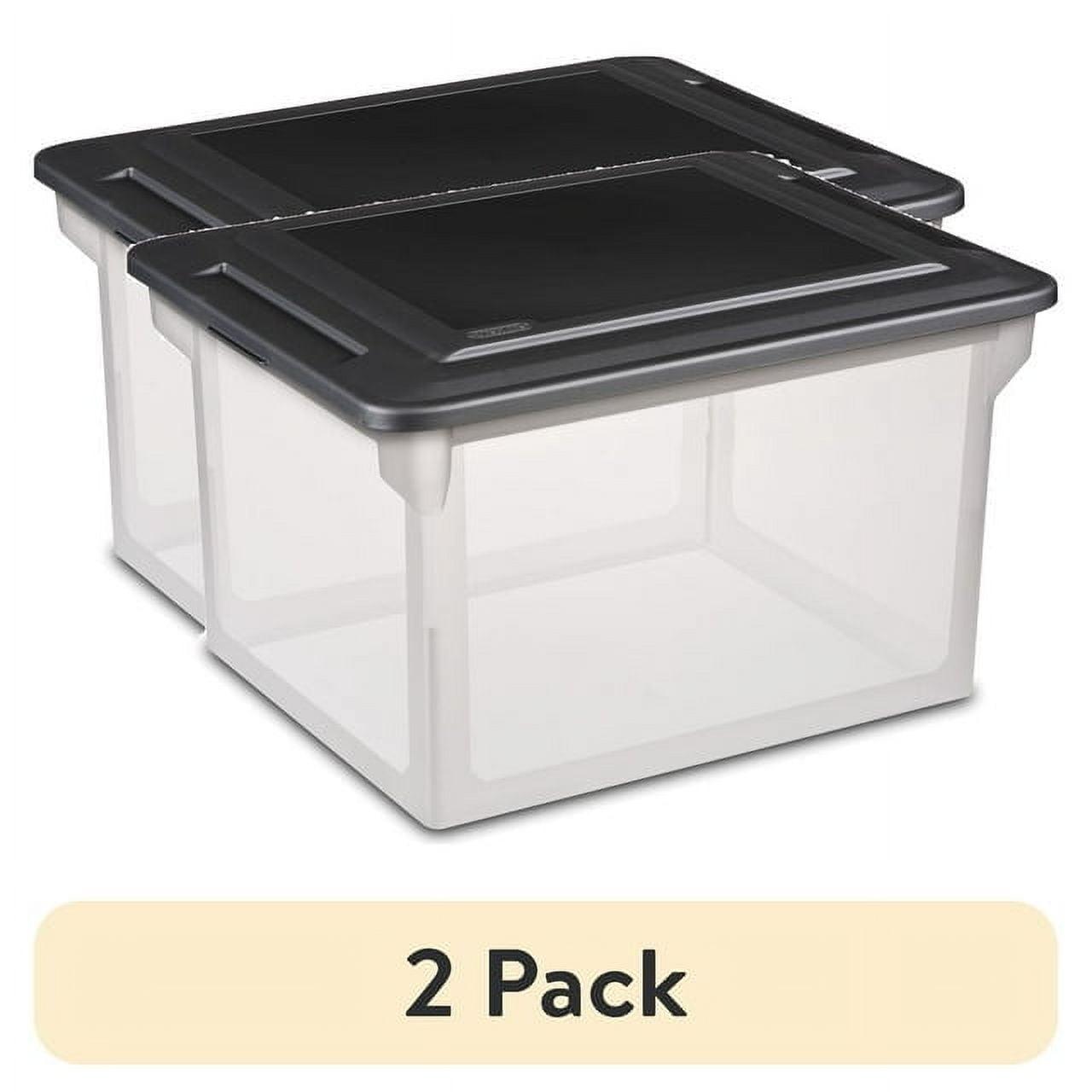 Sterilite Plastic File Box Black, Set of 4