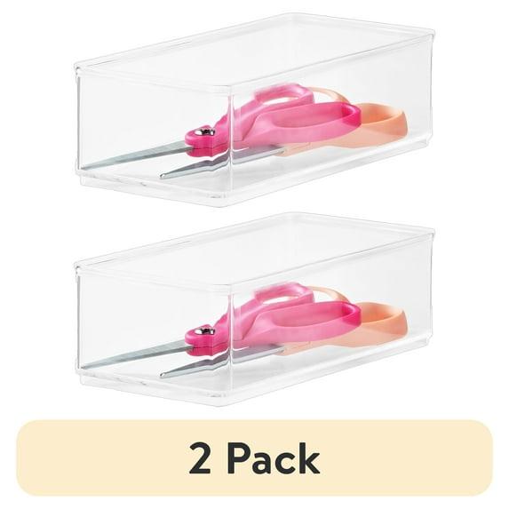 The Home Edit Clear Stackable Condiments Bathroom Storage Bin, 2 Count