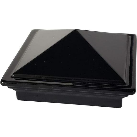 2" x 2" Aluminium Pyramid Post Cap for Metal Posts - Pressure Fit - Black (DHPPC20F)