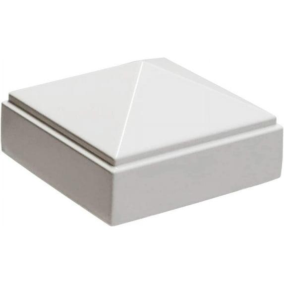 2" x 2" Aluminium Pyramid Post Cap for Metal Posts - Pressure Fit - White
