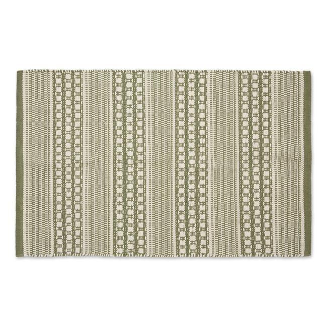 2 x 3 ft. Hand-Loomed Rug, Artichoke Green Dobby Stripe