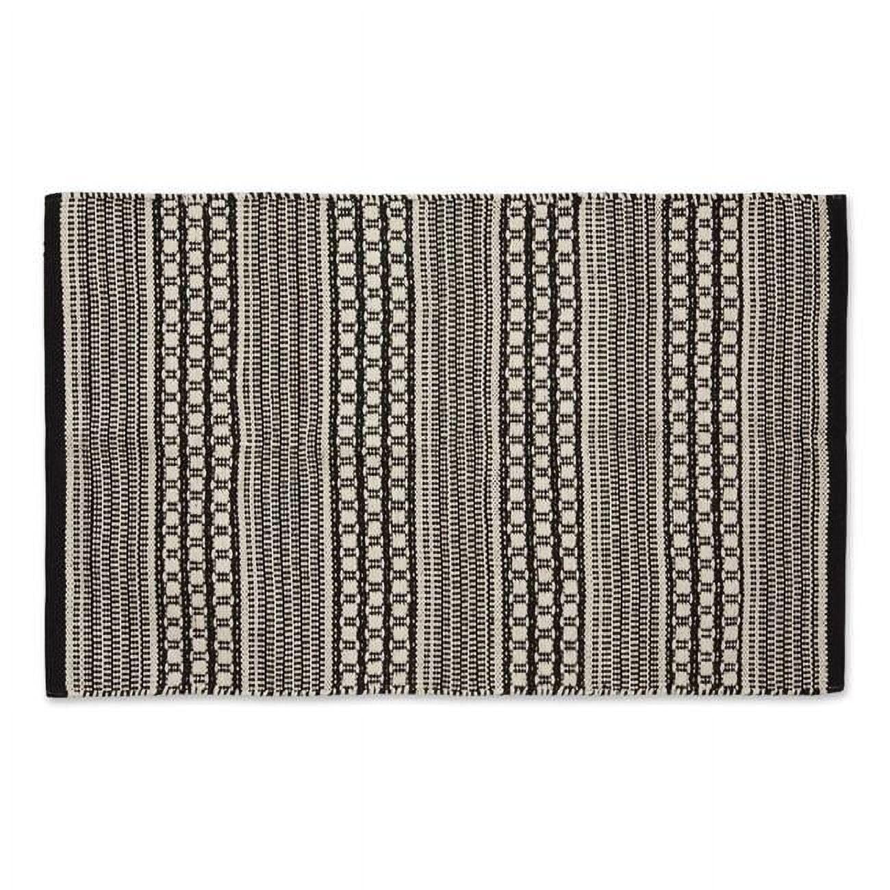 Design Imports Modern Dobby Stripe - Black - 2 X 3 Ft