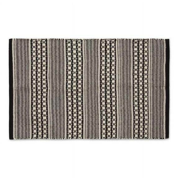 Design Imports Modern Dobby Stripe - Black - 2 X 3 Ft