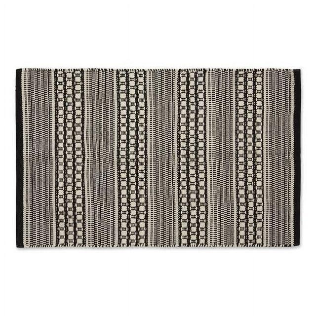 Design Imports Modern Dobby Stripe - Black - 2 X 3 Ft
