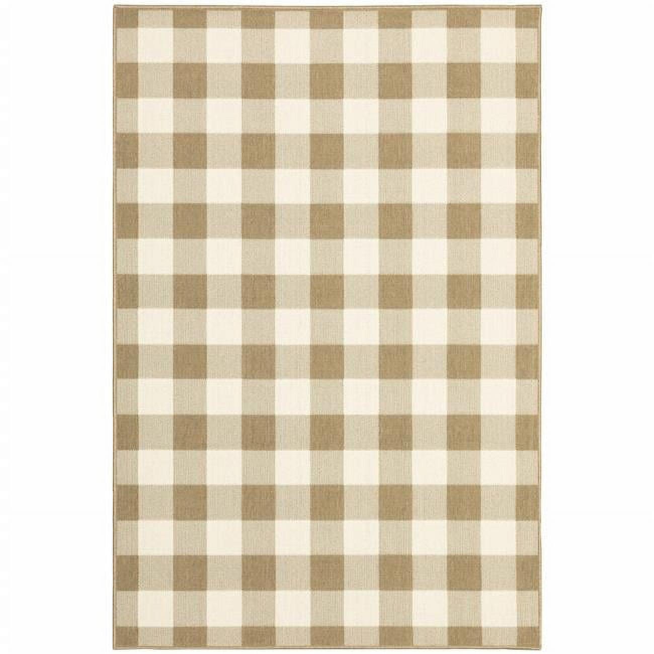 Ivory Rectangular Viscose Easy Care 3' x 5' Rug