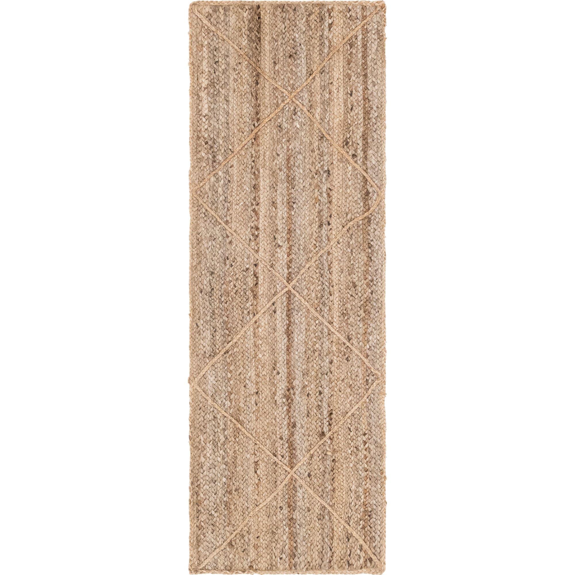 Eco-Friendly Natural Brown Hand-Braided Jute Runner Rug