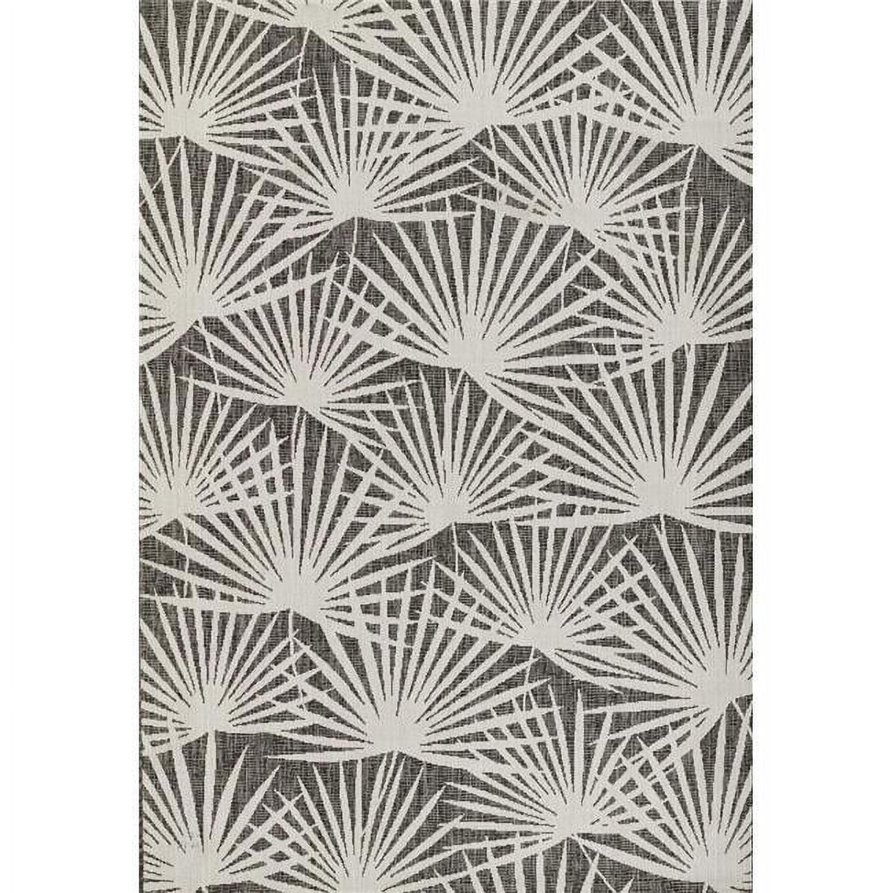 Novogratz Villa Floral Gray/White Indoor / Outdoor Area Rug