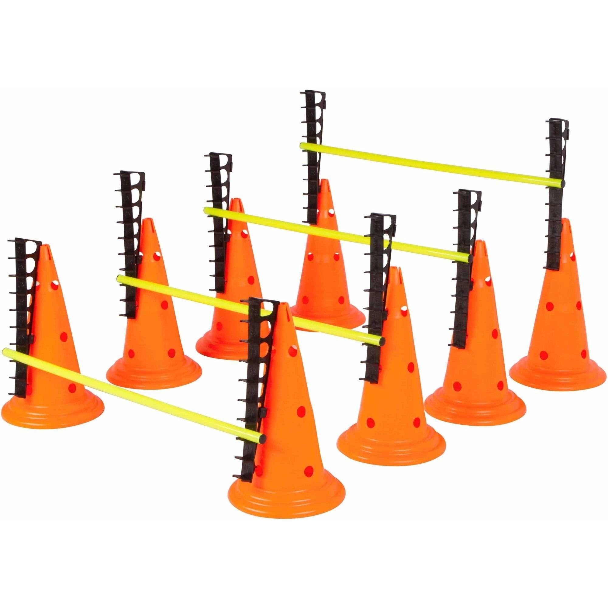 Adjustable Orange Hurdle Cone Set with Yellow Poles