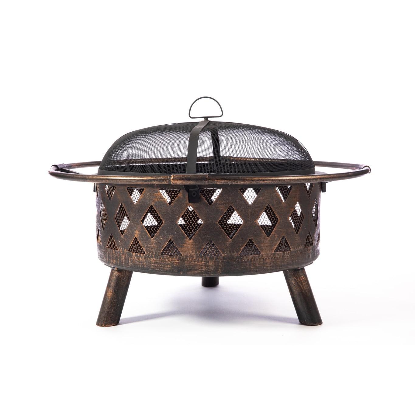 Steel Outdoor Fire Pit With Spark Screen