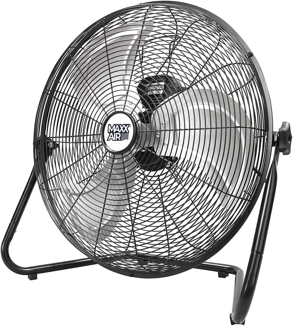 MaxxAir 20" Black Steel High Velocity Floor Fan