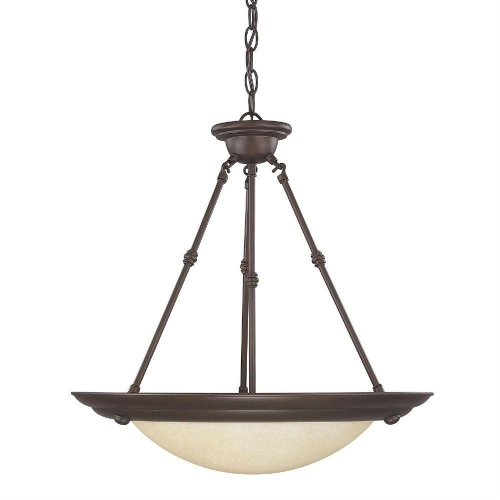 20 Inch 3 Light Pendant In Traditional Style 20 High By 20.75 Wide-Burnished Bronze Finish    -Traditional Installation Capital Lighting 2720Bb