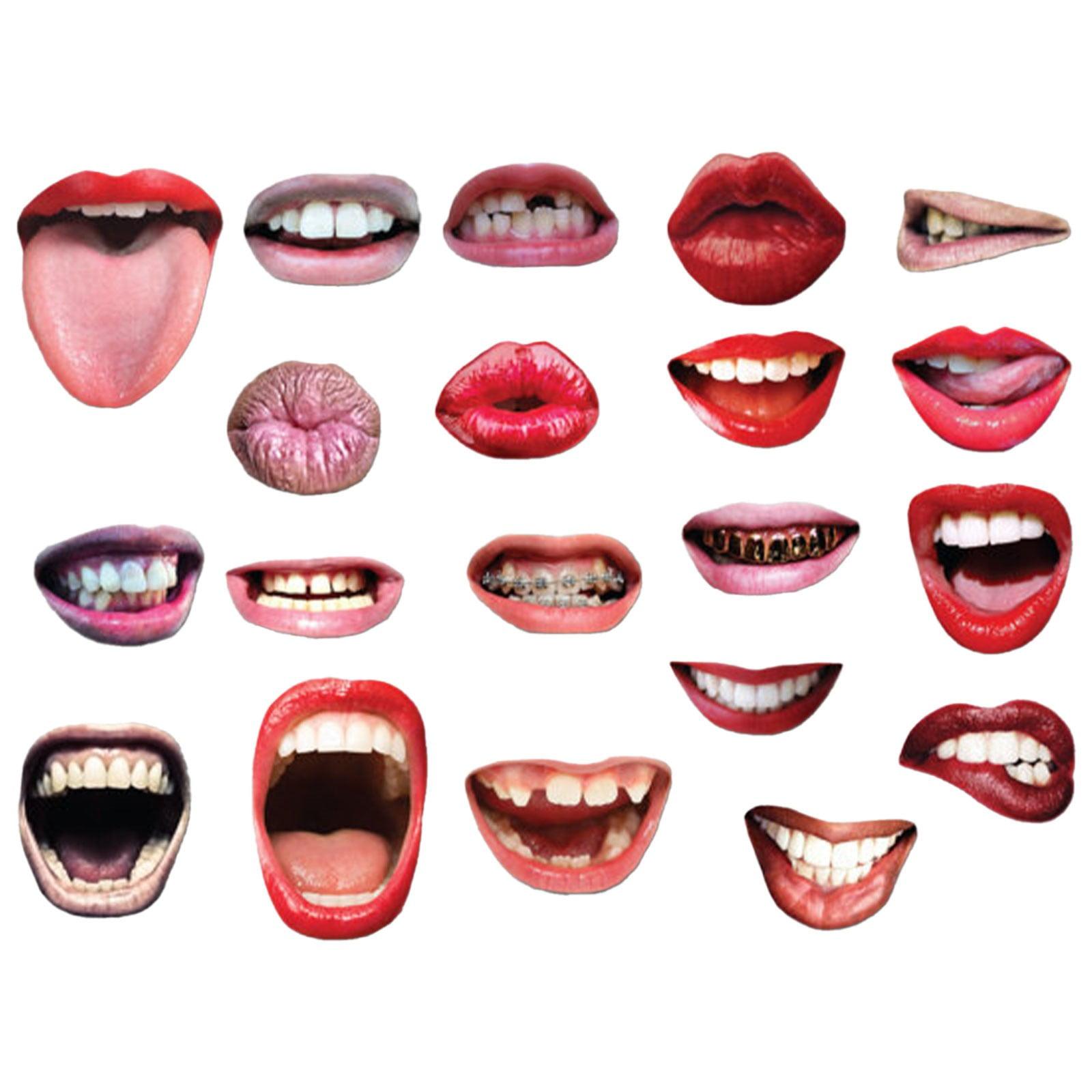 20-Piece Red and Pink Funny Lips Photo Booth Props