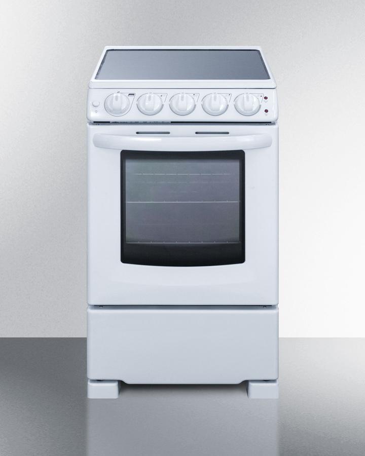 Summit Appliance 20" 2.3 Cubic Feet Smart Electric Free Standing Range with 4 Burners