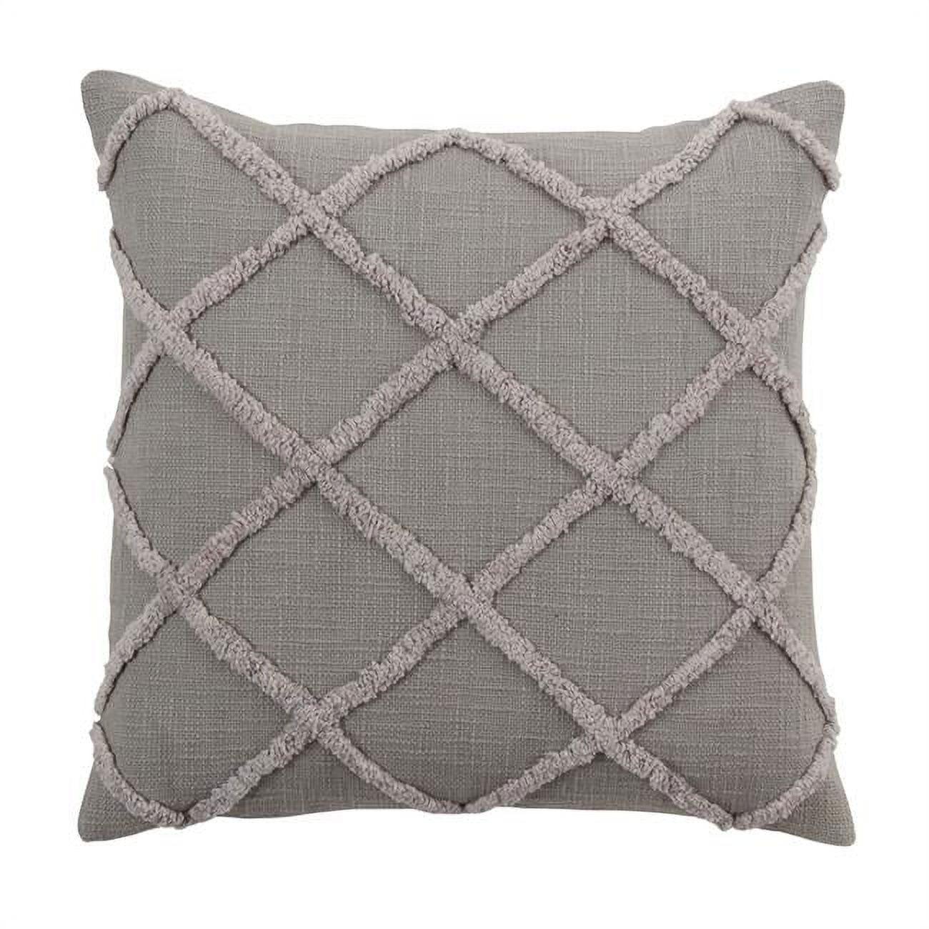 Saro Lifestyle Diamond Design Tufted Poly Filled Pillow