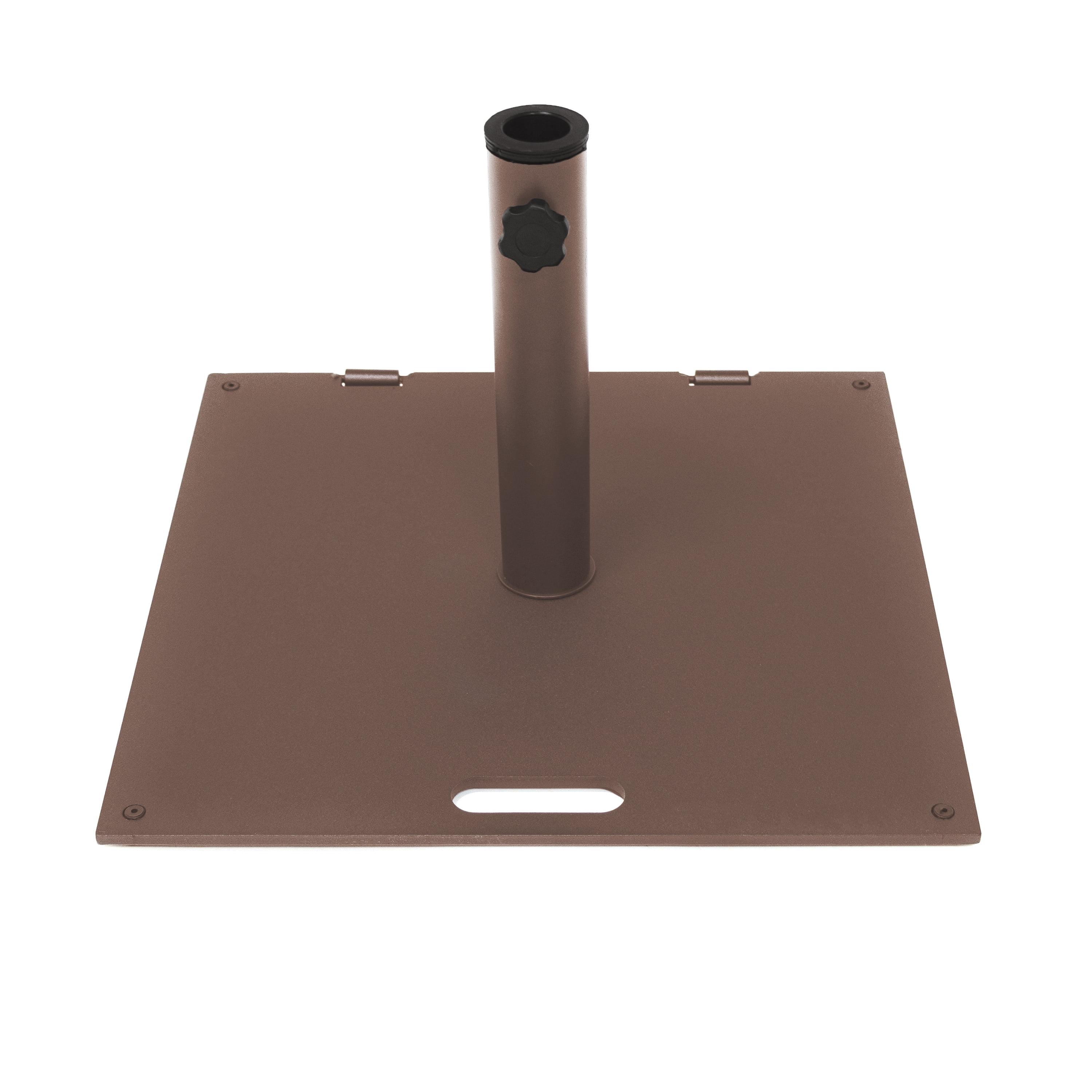 20 in Square 36lb Steel Umbrella Base with Wheels and Carry Handle (Brown)