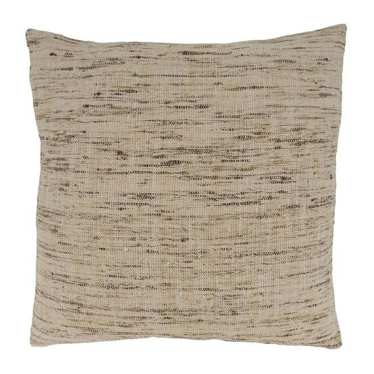 Oatmeal Textured Linen Cotton Silk Square Pillow, 20"