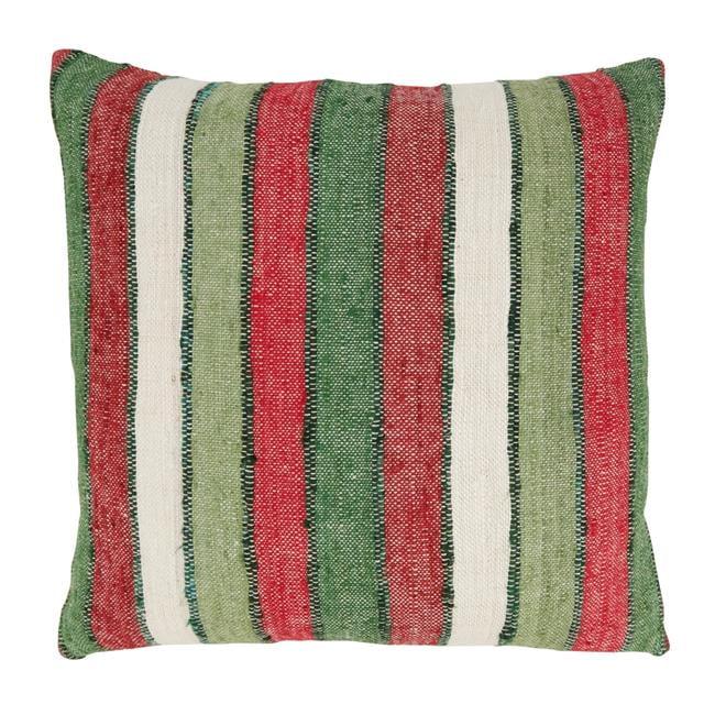 Saro Lynn Collection Striped Cotton Throw Pillow