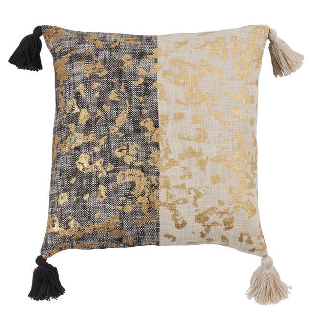 Saro Lifestyle Down-Filled Throw Pillow With Two-Tone Foil Print Design