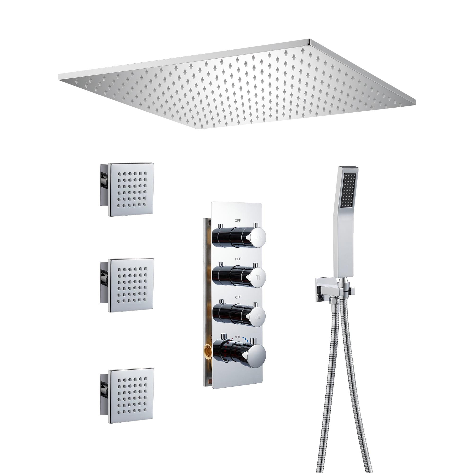 AquaRhapsody 3 Functions Thermostatic Shower System with 3 Body Jets and Rough-in Valve