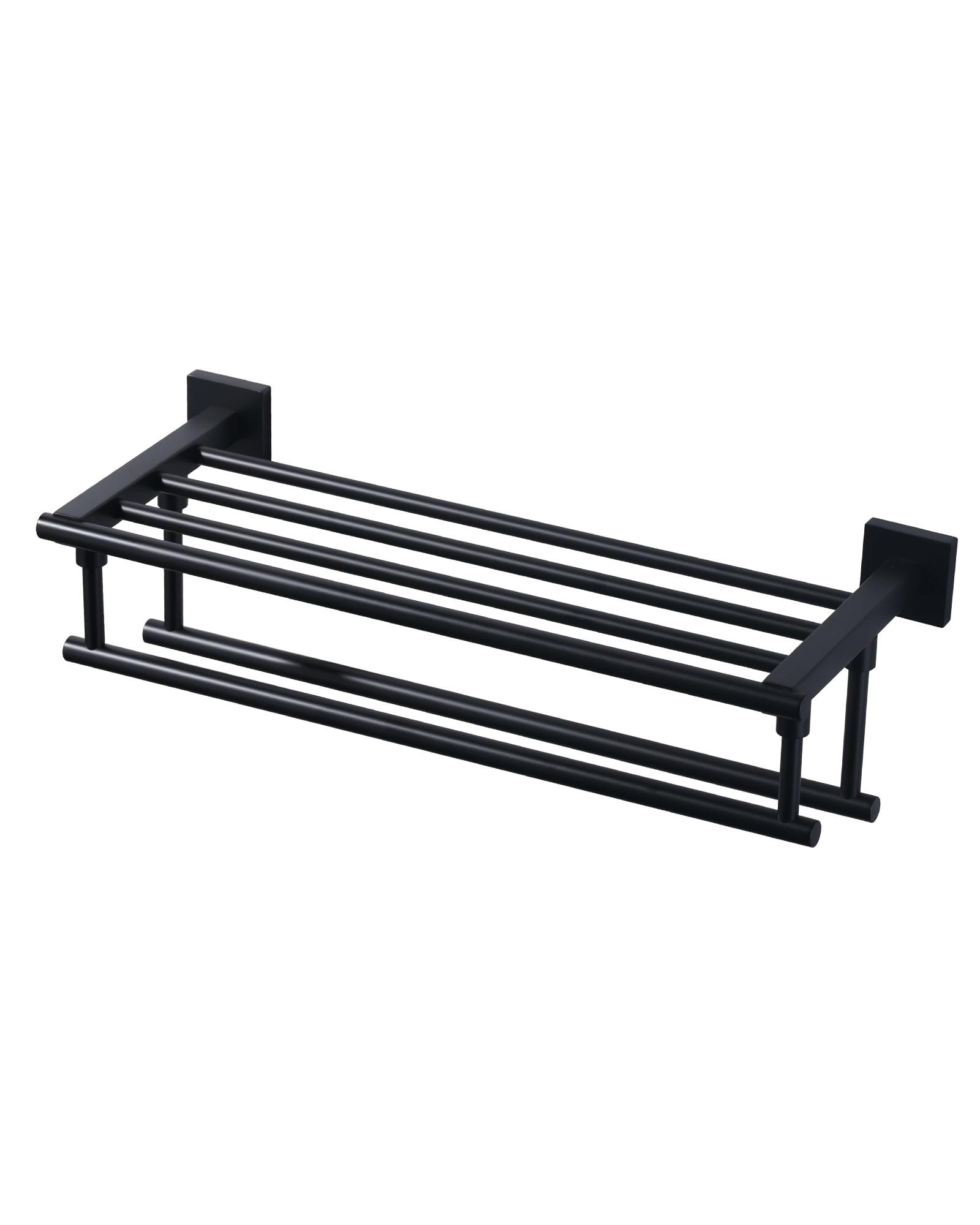 20 Inch Matte Black Stainless Steel Wall Mounted Towel Rack