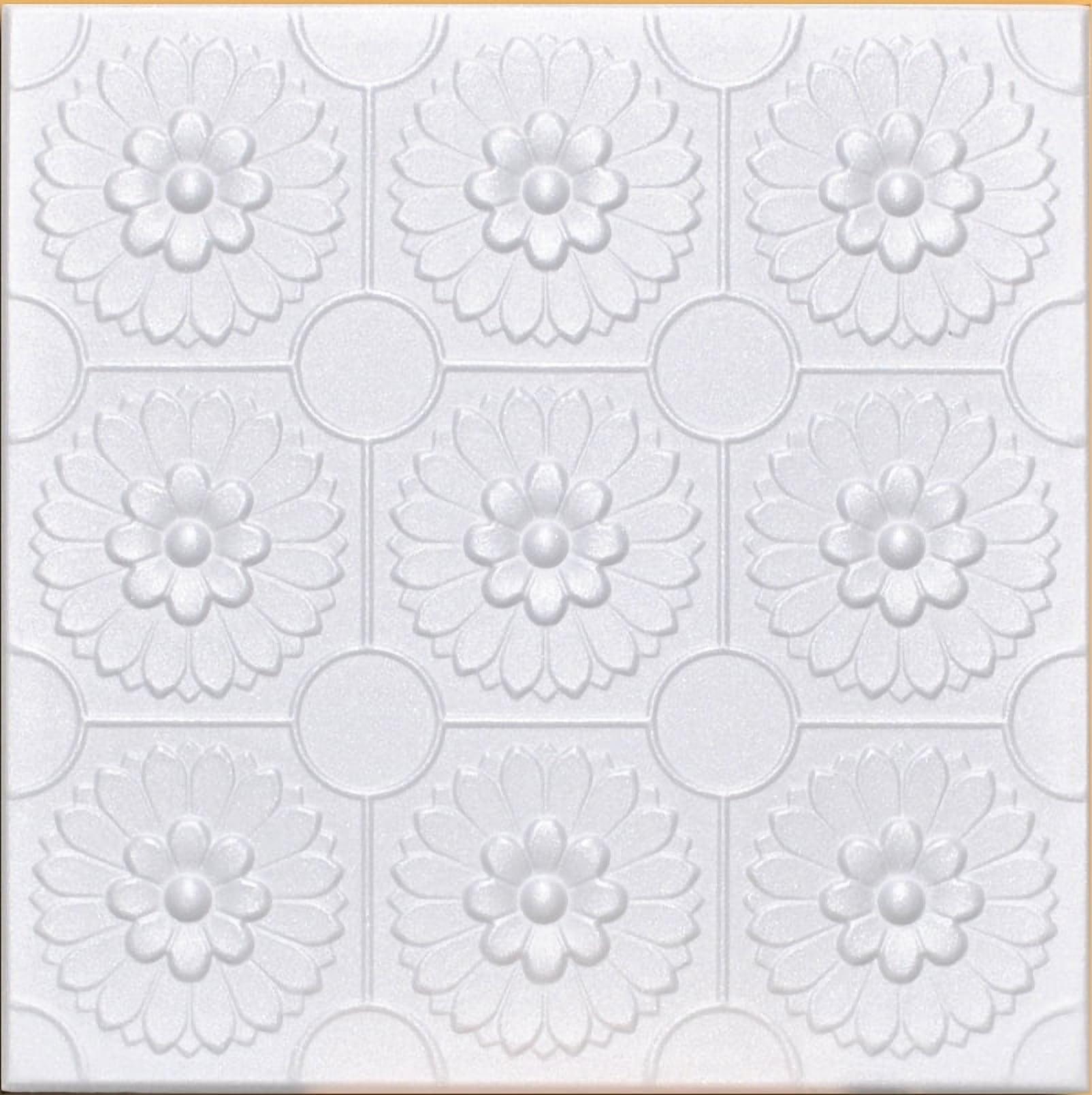 Odessa White Foam 20"x20" Decorative Ceiling Tile