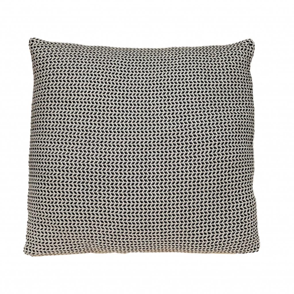 Chic 20" Black and Beige Woven Cotton Square Throw Pillow Set