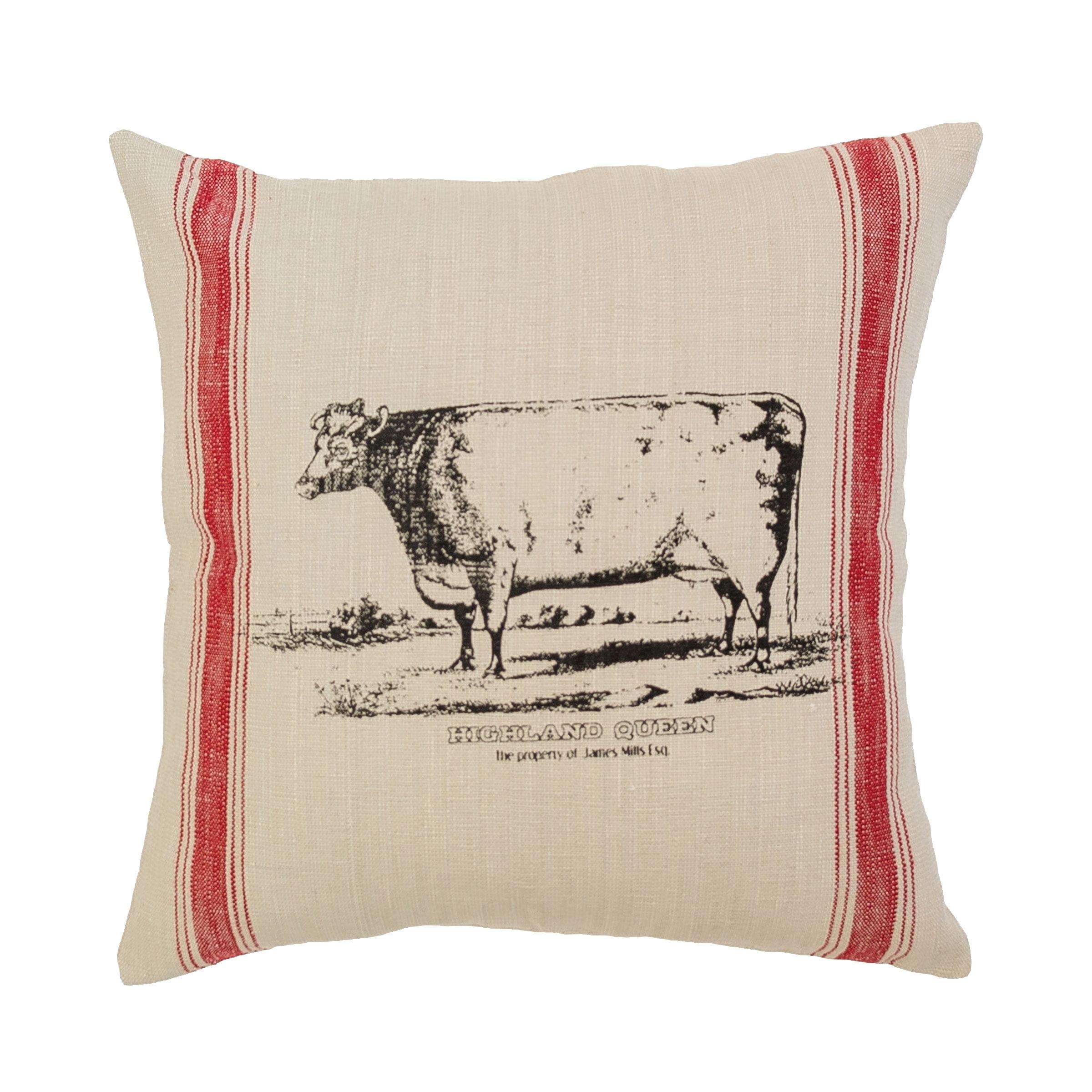 C&F Home 20" x 20" Cow Feed Sack Feed Sack Throw Pillow