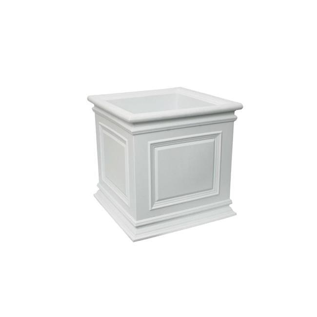 Mayne Fairfield 20" x 20" x 20" Square White Self Watering Plastic Planter