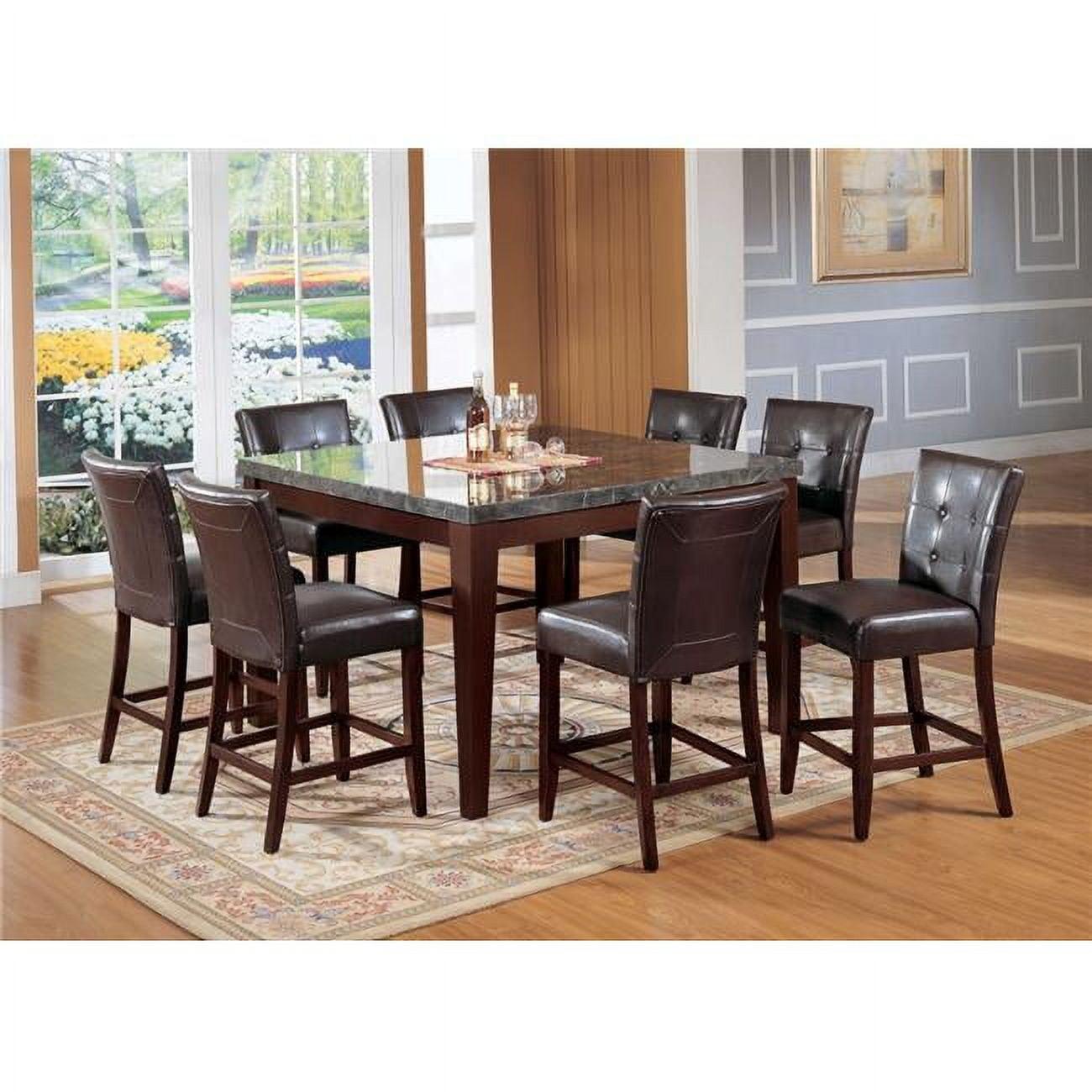 Espresso Brown Polyurethane Upholstered Counter Height Chair Set