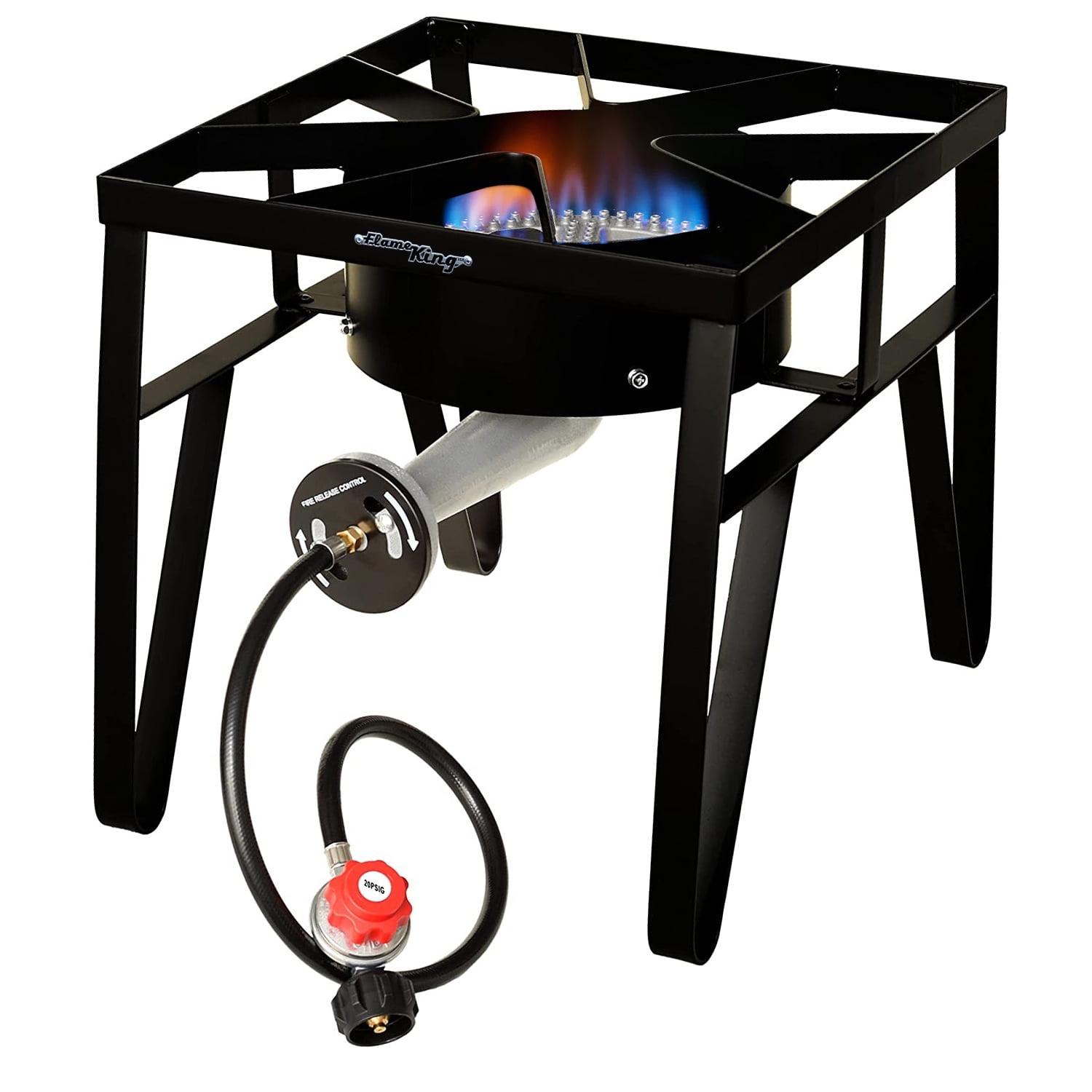 Flame King 200K BTU Single-Burner Portable Gas Stove, Bayou Cooker & Turkey Fryer