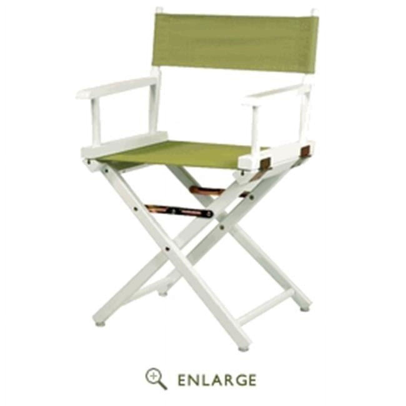 Classic White and Olive Foldable Director's Chair in Solid Wood