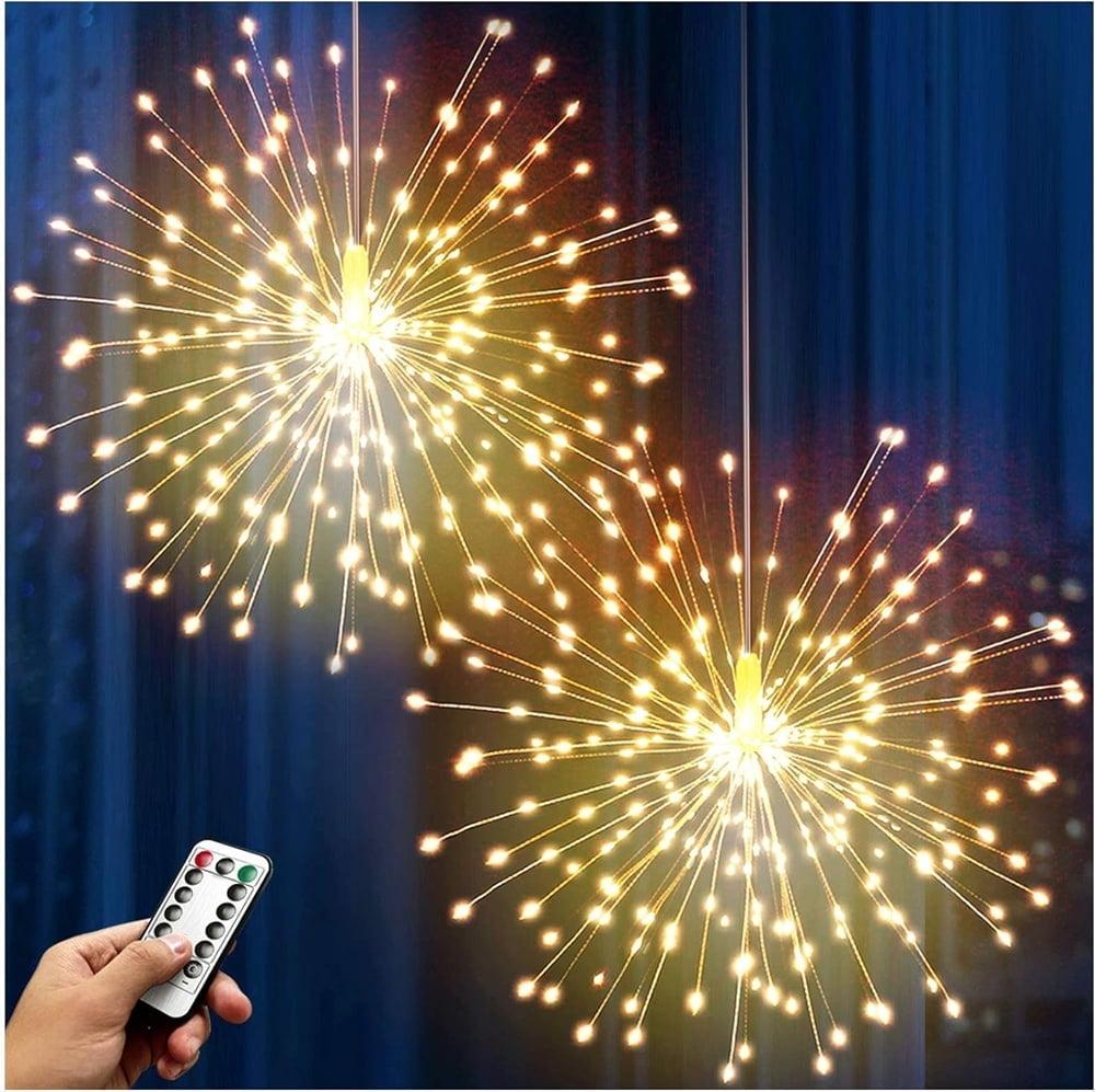 XYKA 200 LED Battery Operated Copper Wire Fairy Lights with Remote 8 Modes Deformable Star Sphere Hanging String Lights for Bedroom Christmas Wedding Patio Garden Timer Warm White Ceiling Decorations