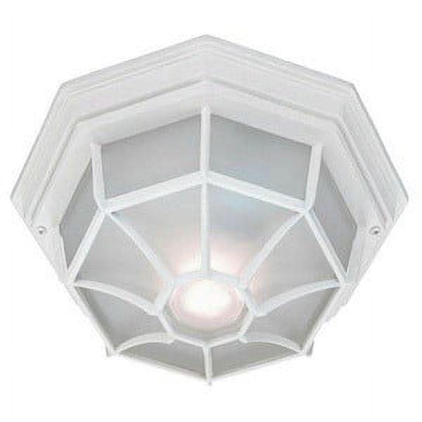 White Frosted Glass Outdoor Flush Mount Light