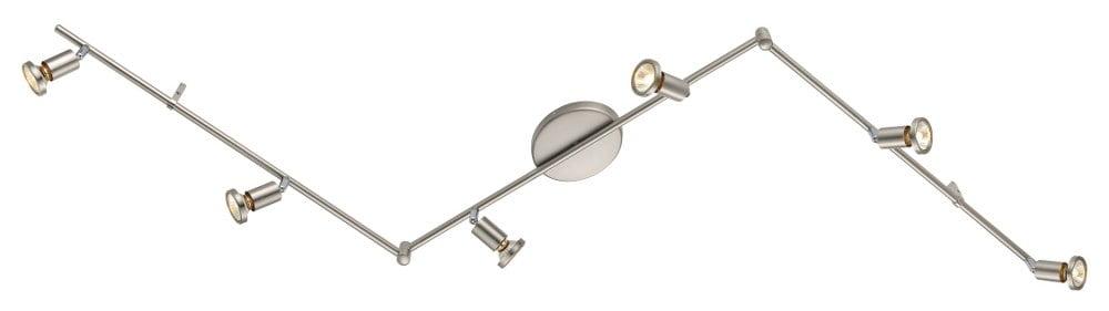 EGLO Buzz 6-Light Track Light Matte Nickel: Transitional Style, Adjustable, ETL Listed, Halogen