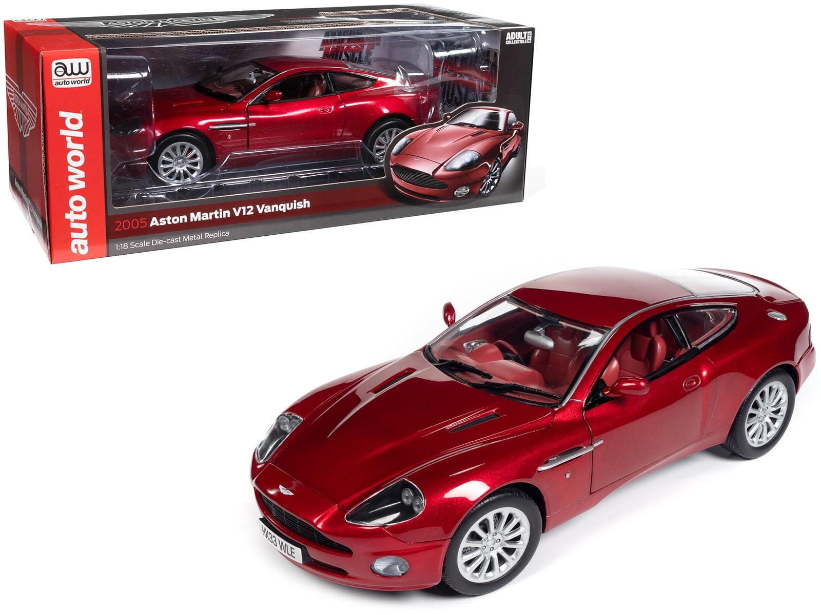 2005 Aston Martin V12 Vanquish RHD (Right Hand Drive) Toro Red Mica Met with Red Interior 1/18 Diecast Model Car by Auto World