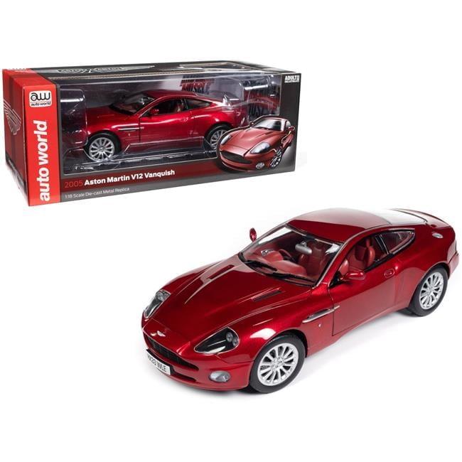 2005 Aston Martin V12 Vanquish RHD (Right Hand Drive) Toro Red Mica Met with Red Interior 1/18 Diecast Model Car by Auto World