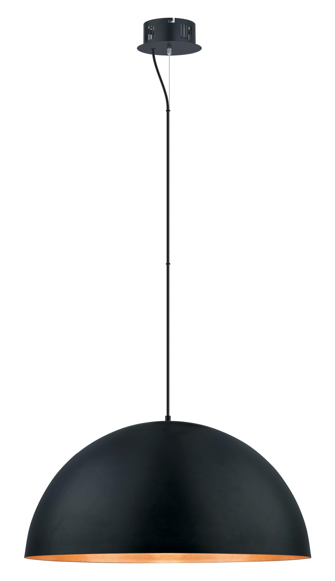 Gaetano Black and Gold LED Bowl Pendant Light