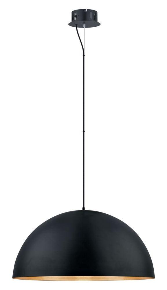 32" 1-Light Gaetano LED Pendant Black and Gold - EGLO: Contemporary Iron Bowl Shade, ETL Listed, Adjustable