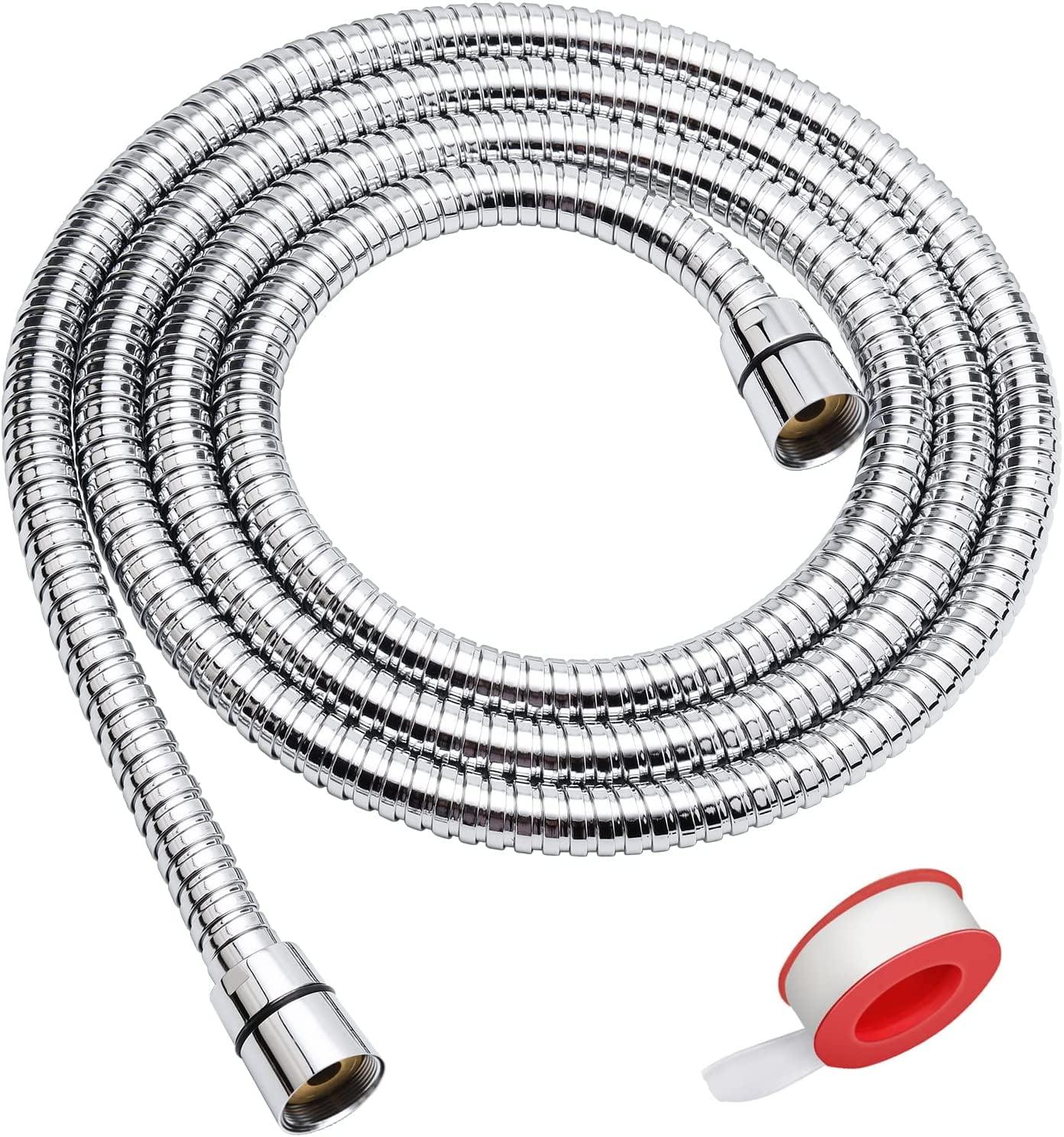 79-Inch Chrome Stainless Steel Handheld Shower Hose with Brass Nut