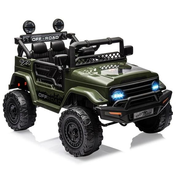 2025 New 12V Ride on Car, 2 Seater Electric Car with Remote Control, Spring Suspension, LED Lights, 3 Speeds, Ride on Truck Car, Great Gift for Kids Boys Girls