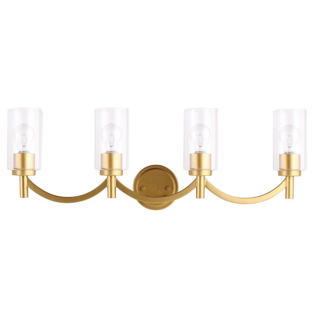 Devora Chrome Cylinder 4-Light Bath Vanity in Antique Gold