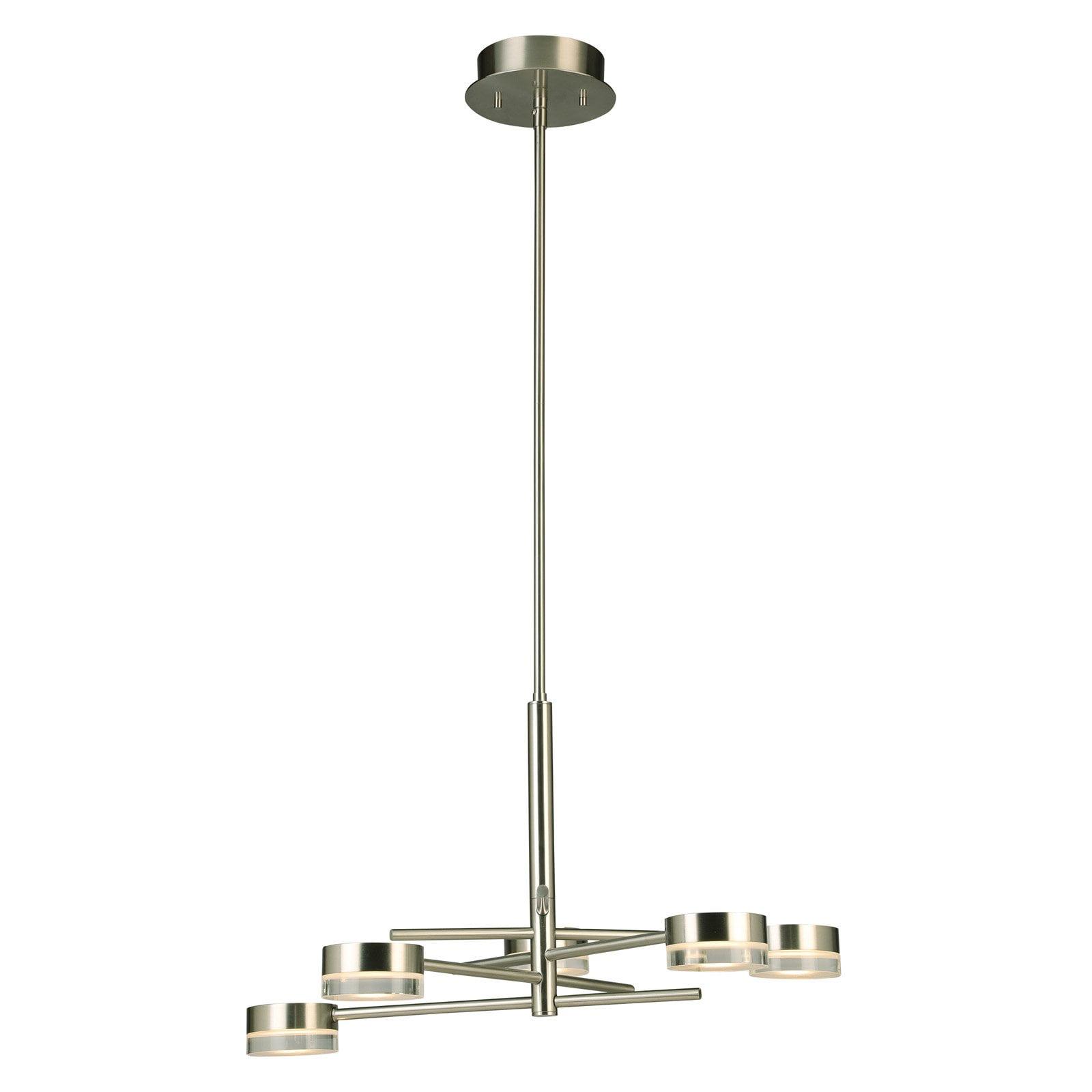 Brushed Nickel 5-Light Integrated LED Sputnik Chandelier