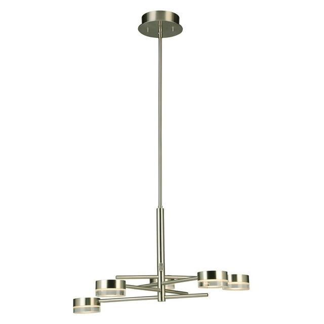 203969A-Eglo Lighting-Transton - 5-Light Integrated Led Chandelier - Brushed Nickel